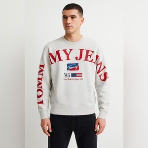 Tommy Jeans Men’s Grey Logo Crewneck Sweatshirt Size S ‘85 New York City